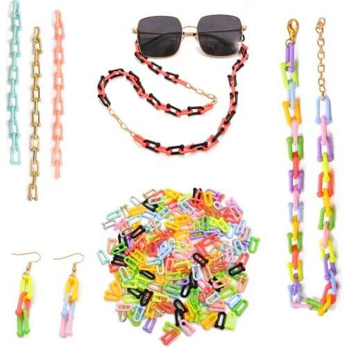 New Acrylic Sunglasses Chain Women U Shape Eyeglasses Neck Chain Diy Beads Jewelry Findings Accessories