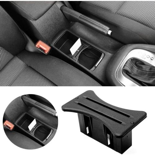 Black Car Card Holder Cup Drink Coins Slot Centre Console Auto Gap Organizer Car