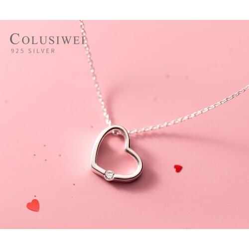 Colusiwei Hot Sale 925 Sterling Silver Simple Love Heart Pendant for Women Fashion Wedding Engagement Fine Jewelry Wholesale
