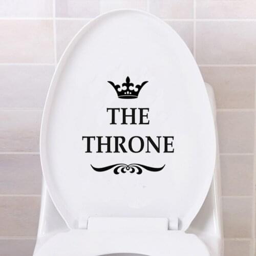 Bathroom for Home Decor Decal Creative Vinyl THE THRONE Funny Interesting Toilet Wall Sticker Poster Background Stickers HY853