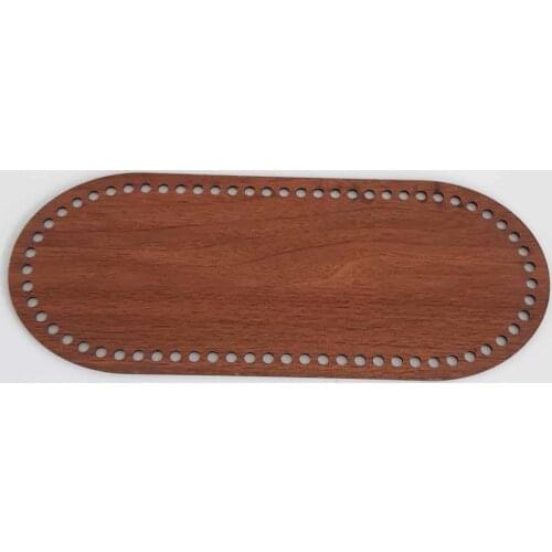 Wood 30x12 cm oval bag base (dark color)