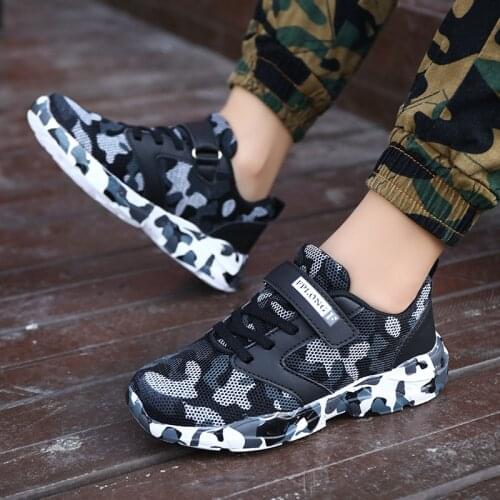 ChildrenS Sneakers For Teens Boy Runners Autumn Shoe Kids School 2021 Fashion Pu+Mesh Non-Slip Breathable Sports Shoe 3-15 Year