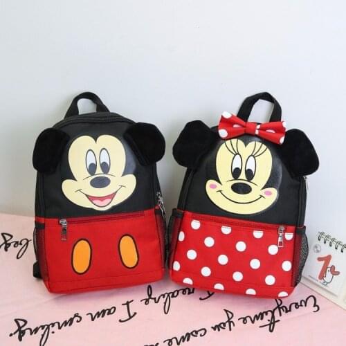 New Cartoon Childrens Schoolbag Mickey Minnie Kindergarten Plush Backpack to Reduce the Burden on Boys and Girls Bags 3-6Yr