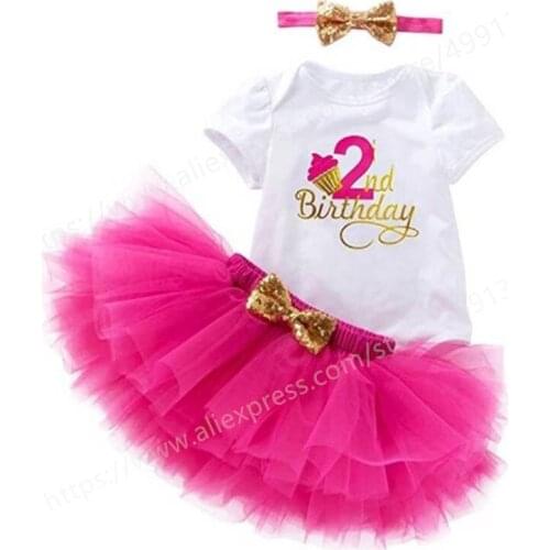 2 Years Old Birthday Dress Girls Tutu Princess Dresses for Girls Birthday Party Photo Shooting Outfits Kids Clothing