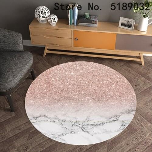 Girl Bedroom Brief Decor Carpet Abstract Marble Gradient Round Rugs 3D Print Floor Mats Anti Slip Area Rugs Home Decor Mats