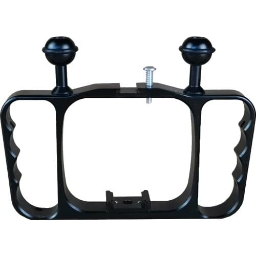 Dual Handheld Diving Light Arm CNC Aluminum Mount with Lanyard for DJI Osmo Action, GoPro NEW HERO /HERO7 /6 /5 /5 Session /4 Se