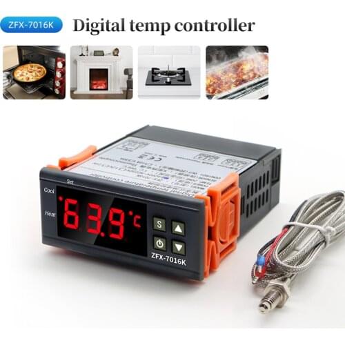 ZFX-7016K Intelligent High Temperature Controller Digital Thermostat Regulator 999 degree Burner Oven Control Switch with Sensor