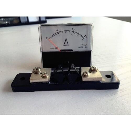 Pointer Analog Amp Panel Meter Current Ammeter DC 0-15A 15A with shunt free shipping