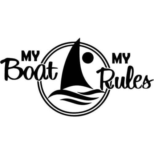 LLY-1718 My Boat My Rules Rowing Water Wave Car Sticker PVC Car Window Decoration Waterproof Sunscreen Self-adhesive Decals