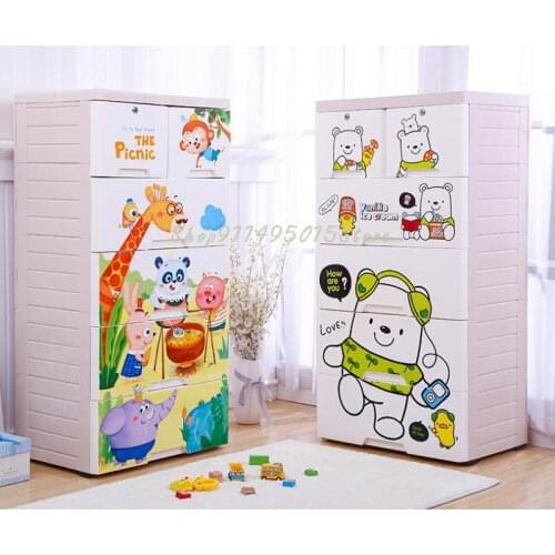 58cm Thick Large Abs Cartoon Baby Childrens Wardrobe Drawer Storage Cabinet Storage Cabinet Chest Of Drawers