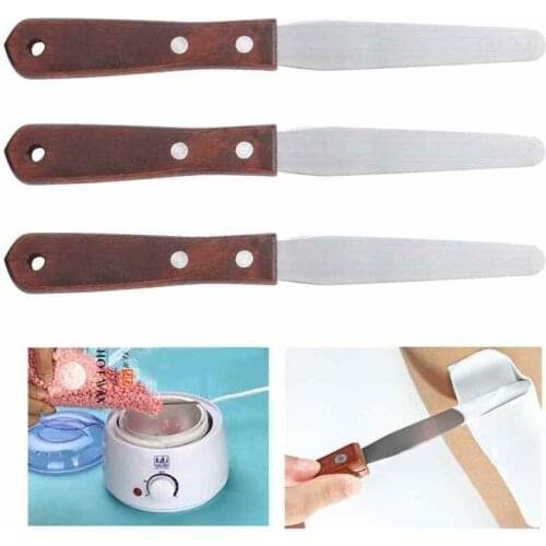 3pcs Hair Removal Waxing Sticks Spatulas Stainless Steel Hair Removal Waxing Spatulas Depilation Applicator Rolling Spatula