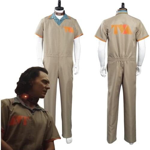 Loki Cosplay Costume Loki Prison Uniform Costumes Outfits Halloween Carnival TV Drama Suit