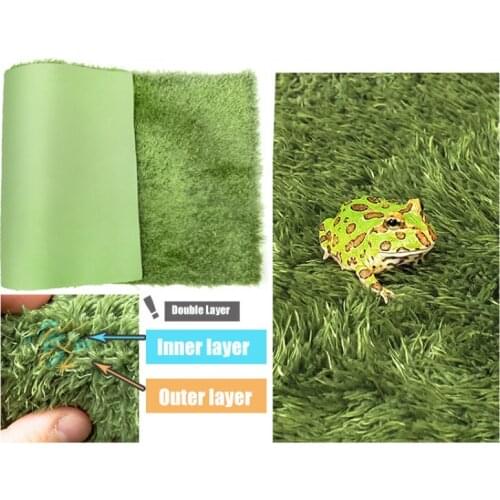 Reptile Pets Moss Carpet Thicken Double Layer Cushion Material For Frog Tortoise Snake Lizard Mats Moisturizing Simulation Lawn