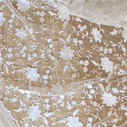 Bridal Wedding Dress Lace Fabric Luxury Evening Dress Ivory sell for 1 Yard Bridal Lace