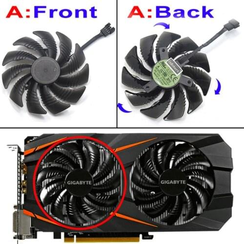 88MM T129215SU PLD09210S12HH 4Pin Cooling Fan For Gigabyte GTX 1050 1060 1070 960 RX470 580 GTX750Ti Graphics Card Cooler Fan