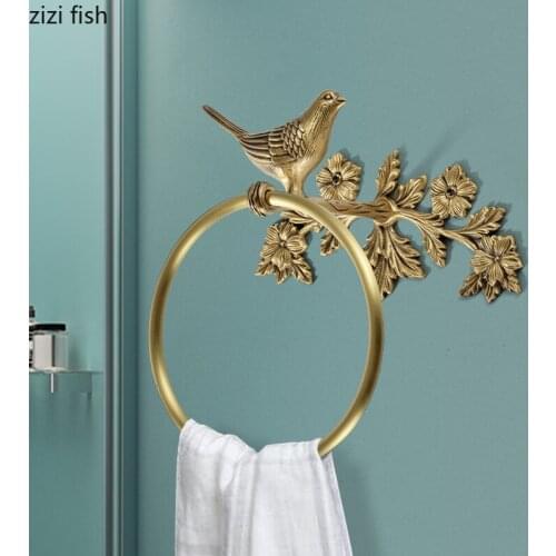 Brass Towel Rack Bird Deer Head Towel Bars Towel Bar Wall Storage Racks Towel Rack Wall Hanging Napkin Holder Paper Roll Holder