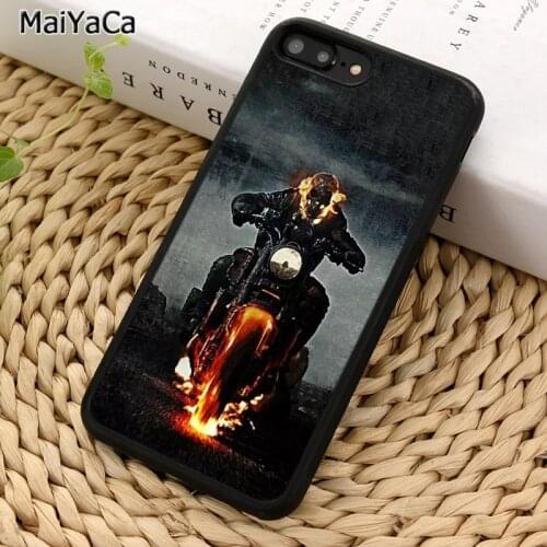 MaiYaCa Ghost Rider Motorcycle Skull Death Phone Case For iPhone X XR XS 11 12 Pro MAX 5 6 7 8 Plus Samsung S5 S6 S7 S8 S9 S10