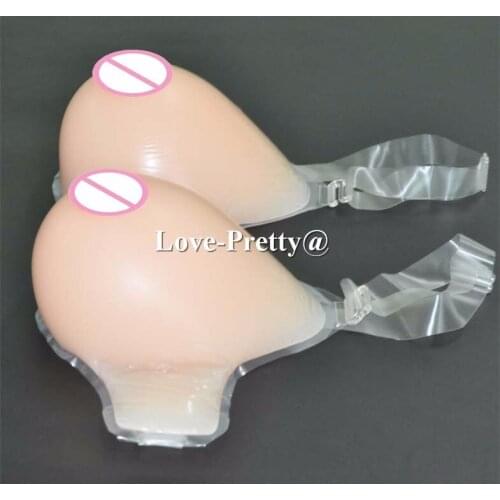 1600g/pair drag queen E cup boobs artificial breasts silicone breast form with strap for transsexual cosplay use