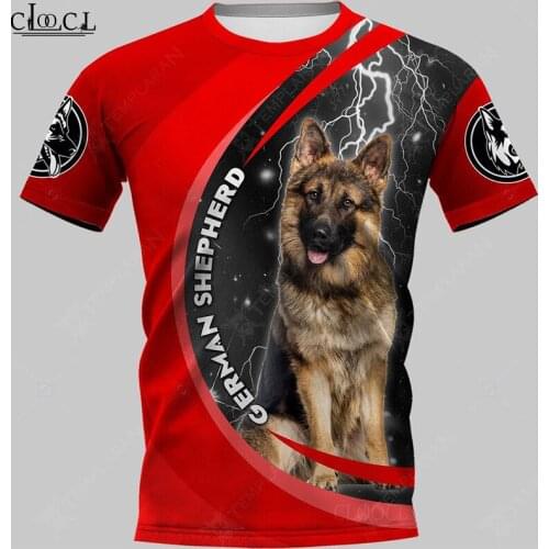 CLOOCL 2021 Newest Popular German Shepherd 3D Printed Men T Shirt Harajuku Summer Short Sleeve Casual Unisex Tops Drop Shipping