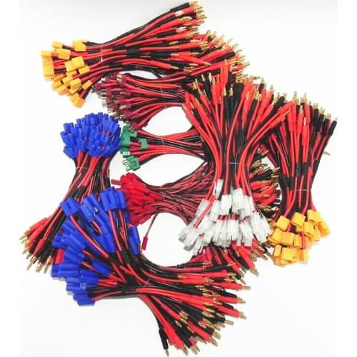 Wholesale 100pcs OEM 150MM 4.0mm Balana T Plug Cable JST BEC/Multiplex/Tamiya Plug for RC Balance Charger connector