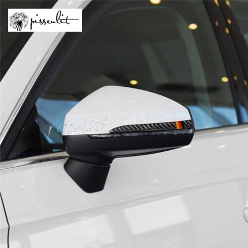 For Audi A3 S3 2014 2015 2016 2017 2018 2019 Car Accessories Carbon Fiber Car Rearview Mirror Crash Strip Car Styling Sticker