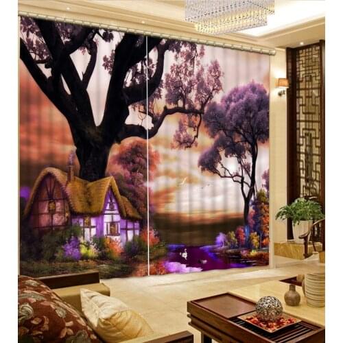 Nature personality style alley photo print 3d curtain Mediterranean Garden Door curtain scenery curtains