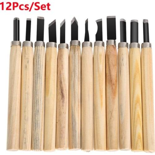 12pcs Woodcut Knife Scorper Wood Carving Tool Woodworking Hobby Arts Craft Nicking Cutter Graver Scalpel Multi DIY Hand Tool Set