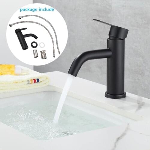 Washbasin Hot/Cold Water Mixer Tap Single Hole Bathroom Accessories Washbasin Water Mixer Tap Stainless Steel Basin Faucets