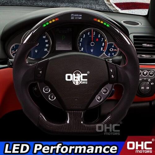 Real Carbon Fiber LED Steering Wheel compatible for Maserati Ghibli Levante Quattroporte Gran Turismo GranCabrio LED