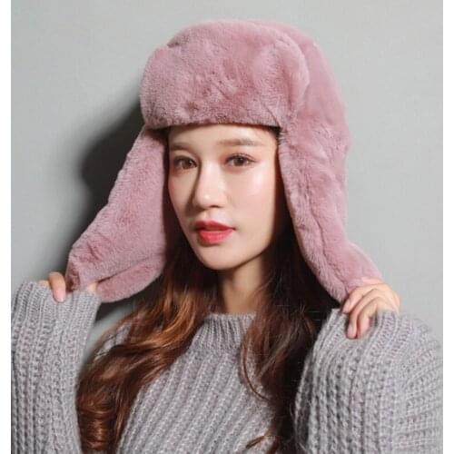 Thick Plush Bomber Hat Warm Winter Hat For Men Women Trapper Trooper Hats Ear Protect Russian Snow Caps Earflap Bonnet