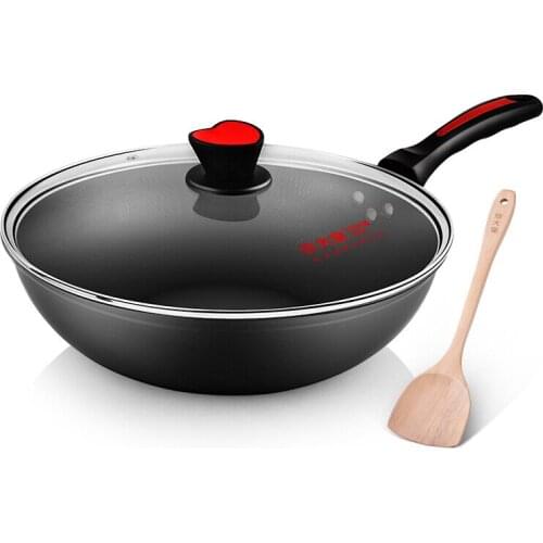 Healthy Traditional Wok Gas Cooker Cooking Non Stick Pan Induction Cooker Wok Pan Panela Antiaderente Wedding Decoration EC50CG