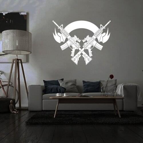 Gun Rifle War Vinyl Wall Sticker For Livingroom Decor Decal Bedroom Removable Murals Wall Decals Wallpoof CX2112