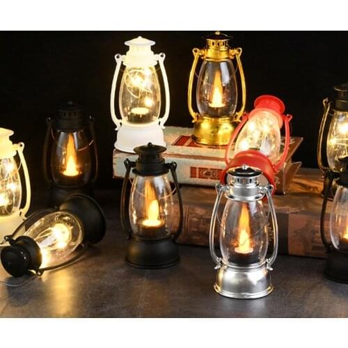 Vintage Lantern Lamp Battery Powered Light LED Table Lamp For Bar Coffee Shop LED Table Lamp Outdoor Indoor Portable Lantern