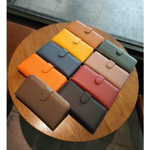 Fashion casual light RFID anti-theft card reader cowhide leather womens wallet clutch coin purse clutch