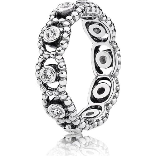 Silver Color 925 Sterling Silver Love Romance Queen Ring Clear CZ Crystal For Women Female Finger Ring Fashion Jewelry