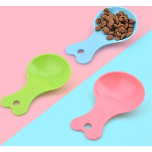2PCS Cat Food Spoon Multi-Function Dog Bowl Pet Puppy Candy Cute Shovel Plastic Durable Feeding Bowl Puppies Scoop Cup Fountain