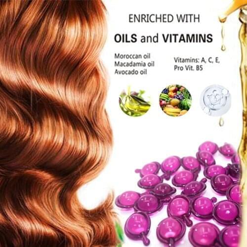 20pcs Vitamin Hair care Keratin Complex Oil Capsule Hair Nourishing Smooth Silky Hair Oil Anti Hair Loss Repair Damaged Serum