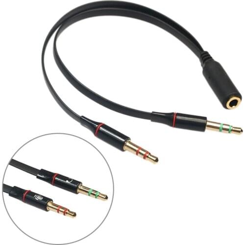 3.5mm Female To 2 Male Headphone Mic Audio Y Splitter Stereo Adapter Cable G1R Dual 3.5 Plug To Audio For Laptop PC Computer