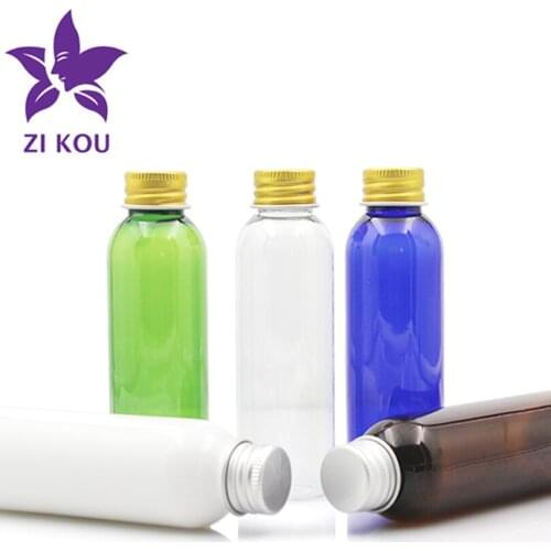 5pcs/lot 60ml Plastic Discharge Makeup Water Bottle with Silver/Golden Aluminum Cap Travel Portable Refillable Liquid Sub-bottle