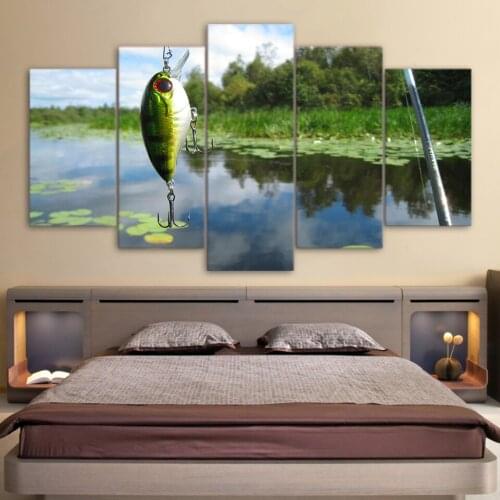 Large Poster HD Printed Painting Canvas 5 Panel Animal Fish Home Decor Wall Art Modular Cuadros Pictures For Living Room