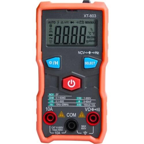 Digital Non Contact NCV Automatic Digital Multimeter with LCD Backlight Flashlight Range Resistance Capacitance Frequency Tester