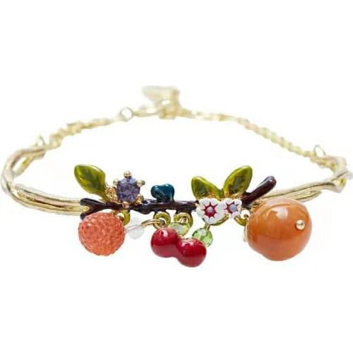 The Hot Selling Eco-Friendly Electroplated Enamel Can Adjust The Flower Bracelet