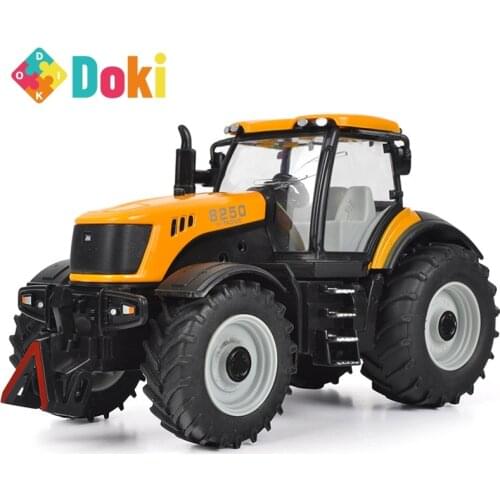 1:32 Alloy Farm Tractor Car Model Metal Diecast Toy Vehicles Collection Simulation Sound Light Car Toy Decoration Kids Car Gift