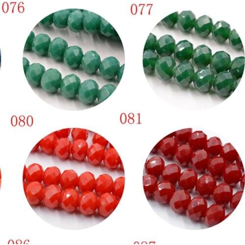 FLTMRH Wholesale 50pcs Rondelle Faceted black Crystal Glass jewelry Porcelain loose Spacer Beads 6mm