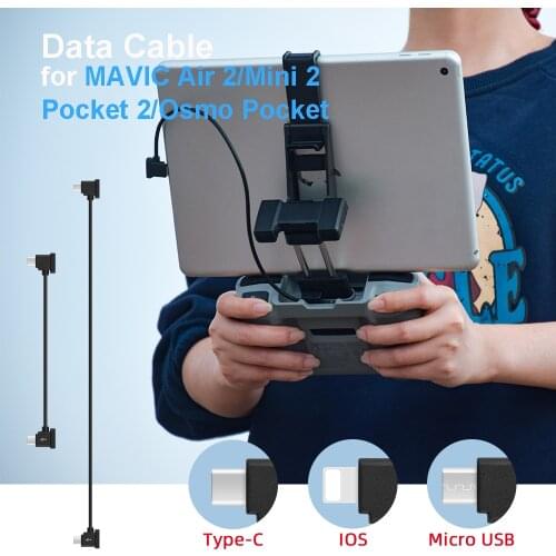 For MAVIC Air 2/Mini 2 Drone Data Cable IOS Type-C Micro-USB Adapter Wire Connector for Pocket 2/Osmo Pocket Gimbal Accessories