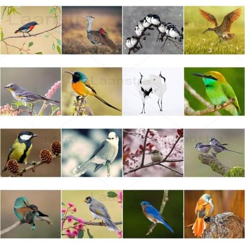 Bird On Branch Diamond Painting White Crane Home Decoration Wall Picture Art Poster Mosaic Sticker Diamond Embroidery Flower