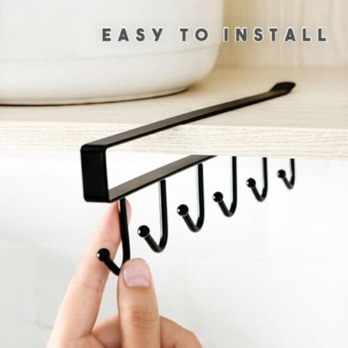 Kitchen Hanger Iron Hooks Shelf Free Of Punch Rack Multifunction Hanger For Kitchen Gadgets Cabinet Cupboard Dish Organizer