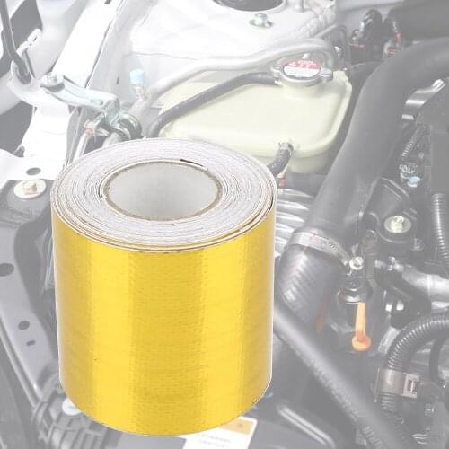 LEEPEE 5cm*5m Gold Intake Tube Aluminum Foil Tape Car Accessories High Temperature Resistance Insulation Self adhesive Tape