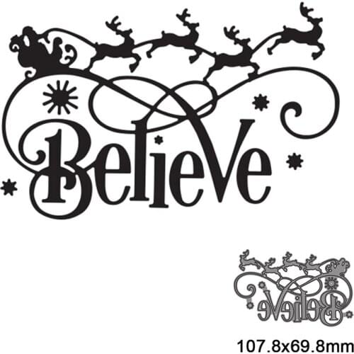 Christmas Santa Elk Believe Metal Cutting Dies For DIY Scrapbook Cutting Die Paper Cards Embossed Decorative Craft Die Cut New