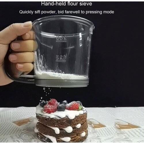 Multifunctional Manual Flour Sieve PP Material Baking Sieve Cup Convenient Handheld Sieve Stainless Steel Mesh Sieve